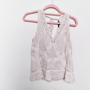 American Eagle Cream Lace Sleeveless Blouse Size XS